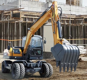 Excavadora de Ruedas HWL90 de 48 kW y 8T con Garra para Madera - Product Image 1