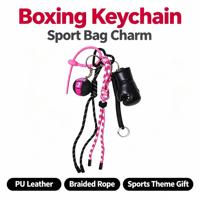 Porte-clés de sport en forme de gant de boxe ou de basketball, avec cordon tressé, breloque pour sac à dos, pendentif pour clés de voiture, cadeau pour les fans de sport
