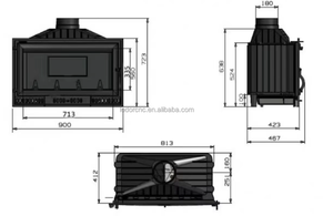 Caminetto Moderno di Alta Qualità in Acciaio Inox <span class=keywords><strong>da</strong></span> Incasso per Interni a Legna - Product Image 3