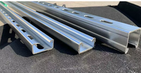 Rail de guidage en acier galvanisé en forme de C, robuste, pour porte coulissante avec support triangulaire