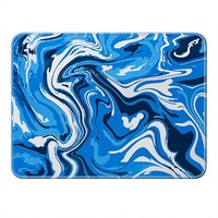 Alas Mouse Gaming Blue Liquid Marble, Alas Meja Ekstensi, Alas Karet Anti Selip, Tepi Jahitan, untuk Rumah dan Kantor