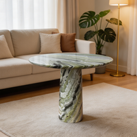 Kalkstein Runder Esstisch Modern Minimalistisch Steinmöbel Langlebig Anpassbare Größe für Zuhause Apartment Hotel