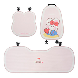 Coussin de siège auto en nid d'abeille pour lapin, en soie glacée respirante, ajustement universel toutes saisons, lot de 3-4 pièces - Product Image 2