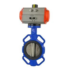 2024 Pneumatic actuator AT operated water butterfly valve DI body SS shaft