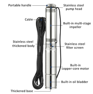 Pompe submersible <span class=keywords><strong>solaire</strong></span> pour puits profond 50m, 2 pouces, 750W DC, en acier inoxydable, <span class=keywords><strong>arrosage</strong></span> automatique - Product Image 2
