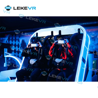 LEKE VR Park Silla de movimiento de realidad virtual 2 asientos 360 Rotación 9D VR Montaña rusa Máquina de simulador de cine
