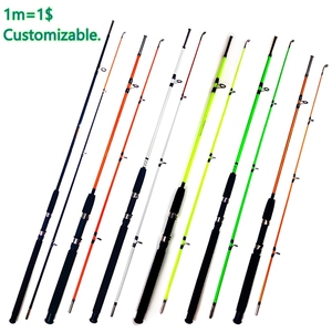Canne à pêche en fibre de verre solide à 2 sections, 0,92 USD, pour la pêche au surf, la pêche aux crevettes, avec poignée en EVA et motif crocodile - Product Image 1