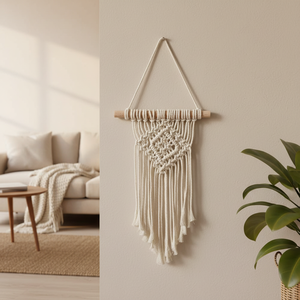 1PC Hand-Woven Cotton <b>Tassel</b> <b>Fringe</b> Small Bohemian Diamond Wall Hanging Scenic Pattern Modern Design for Home Decor - Product Image 2