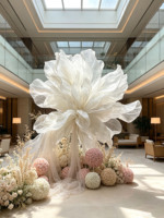 G-59 Élégante Installation Florale Géante Blanche Faite à la Main pour Scène de Mariage, Toile de Fond, Salle de Banquet et Décoration d'Événements