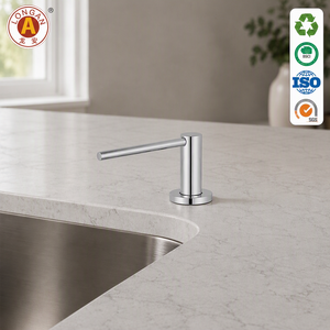 Distributeur de savon en acier inoxydable intégré pour évier de cuisine, résistant aux produits chimiques, durable, pompe à savon liquide rechargeable, usine OEM - Product Image 1