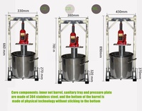 Presse à miel hydraulique manuelle commerciale 36l Machine à presser les fruits et légumes Presse-agrumes