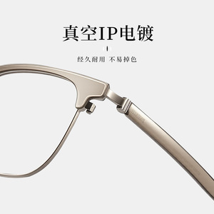 Montures de lunettes rétro demi-cerclées 98331 pour hommes, en TR90, largeur de monture moyenne, pont nasal standard, verres en polycarbonate, origine Danyang - Product Image 5