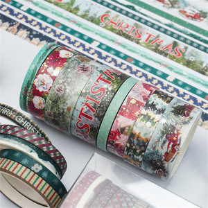 เทปวาชิลายคริสต์มาสวินเทจ Jinxiang ขนาด 5 ม. x 24 ม้วน เทปกระดาษตกแต่งสำหรับงานประดิษฐ์และห่อของขวัญ - Product Image 4