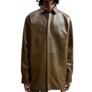 Nueva Colección de Camisas de Cuero para Hombre, Estilo Vintage Unisex, Holgadas y de Manga Larga - Product Image 5