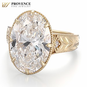 Anillo de Diamante de Laboratorio Ovalado de 9 Quilates de Estilo Vintage, Diseñado para Mujer, Anillo de Diamante de Laboratorio de Oro Amarillo de 14 Quilates para Compromiso o Boda - Product Image 3