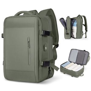 2024 Popular Men's Multi-Functional <b>Travel</b> <b>Backpack</b> Expandable and Water Resistant Student <b>Bag</b> with USB Charging Port - Product Image 6