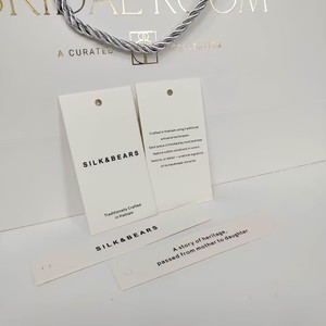 Matte Ivory <b>Paper</b> Hang Tags with Custom Logo - Garment Tags for Fashion Brands for Clothing & Accessories - Product Image 1