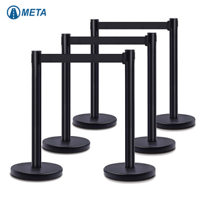 Custom Color <strong>Retractable</strong> <strong>Belt</strong> Stanchion Pole Weighted Base <strong>Queue</strong> Pole For Indoor Outdoor Events Traffic Warning For <strong>Bank</strong> Airport - Product Image 1