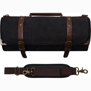 Ensemble de couteaux de chef avec sac à dos et sac de rangement à roulettes, 30+ poches pour couteaux, ustensiles de cuisine, outils, grandes poches - Product Image 1