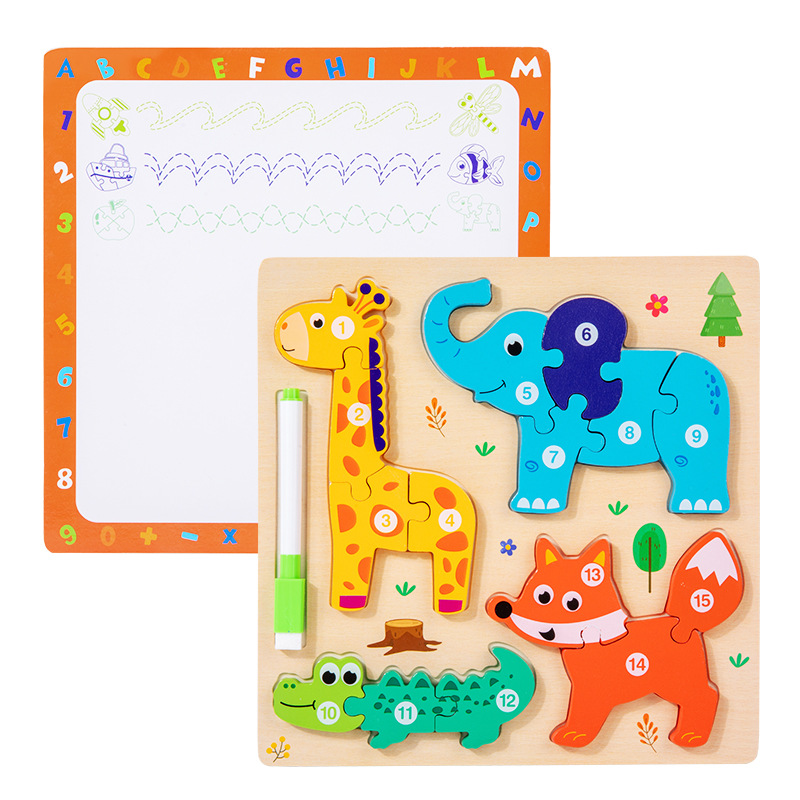 4-in-1 3d matching puzzle - animals