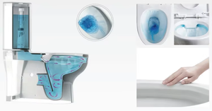 Inodoro Moderno <span class=keywords><strong>de</strong></span> Cerámica Alargado para Hotel, Blanco, <span class=keywords><strong>de</strong></span> Una Pieza, con Asiento y Taza para Baños <span class=keywords><strong>de</strong></span> Lujo - Product Image 3