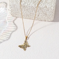 Nuevo y Sencillo Collar con Colgante de Acero Inoxidable con Caligrafía Religiosa Musulmana Islámica Árabe de Mariposa, Venta al por Mayor para Eid y Ramadán