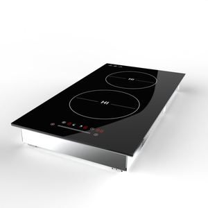 Table de cuisson à induction double de haute qualité 3500W, plaque de cuisson <span class=keywords><strong>électrique</strong></span> <span class=keywords><strong>Domino</strong></span> 2 zones, surface en verre, commande tactile, multifonction, encastrable - Product Image 2