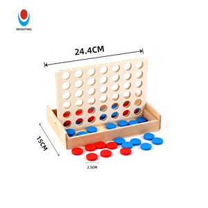 Set da Gioco Gigante in Legno Connect 4: Gioco da Tavolo Strategico per 2 Giocatori, Famiglia, Quattro in Fila, Combo <span class=keywords><strong>Tic</strong></span> Tac Toe - Product Image 1