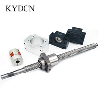 Kit de vis à billes SFU 32mm 40mm 50mm (SFU3205/SFU3220/SFU4005/SFU5010/SFU5050) avec écrou à bride simple et roulement d'axe robuste S55C CNC