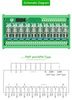 Module de relais G2R-1-E à 22 canaux Montage sur rail DIN AC/DC 12V 24V Contrôle 22 DPDT 16Amp Module d'interface de relais de puissance enfichable.