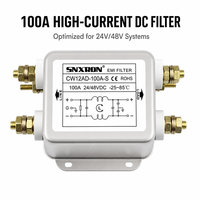 Filtre EMI CC CW12AD 24V 48V 100A, Suppresseur de Bruit de Ligne à Courant Élevé Monophasé pour CNC, Onduleur Solaire, Bornes à Vis