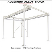 Pont roulant léger à rail en aluminium de 250 kg de capacité avec chariot à faible friction en fonte pour usine de production automobile CE ISO