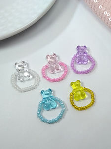 แหวนสวมนิ้วรูปหมีอะคริลิคน่ารัก1ชุด - Product Image 3