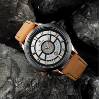 Montre-bracelet pour homme NS Never Stop N950, décontractée, sportive, bracelet en cuir, quartz, luxe, mode, résistante à l'eau 30M