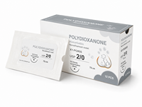 Nouvelle Suture Stérile en Acide Polyglycolique Sprout EO XY-POX05, Fil Absorbable Tressé 75cm USP 7-0 pour Chirurgie Vétérinaire Animale