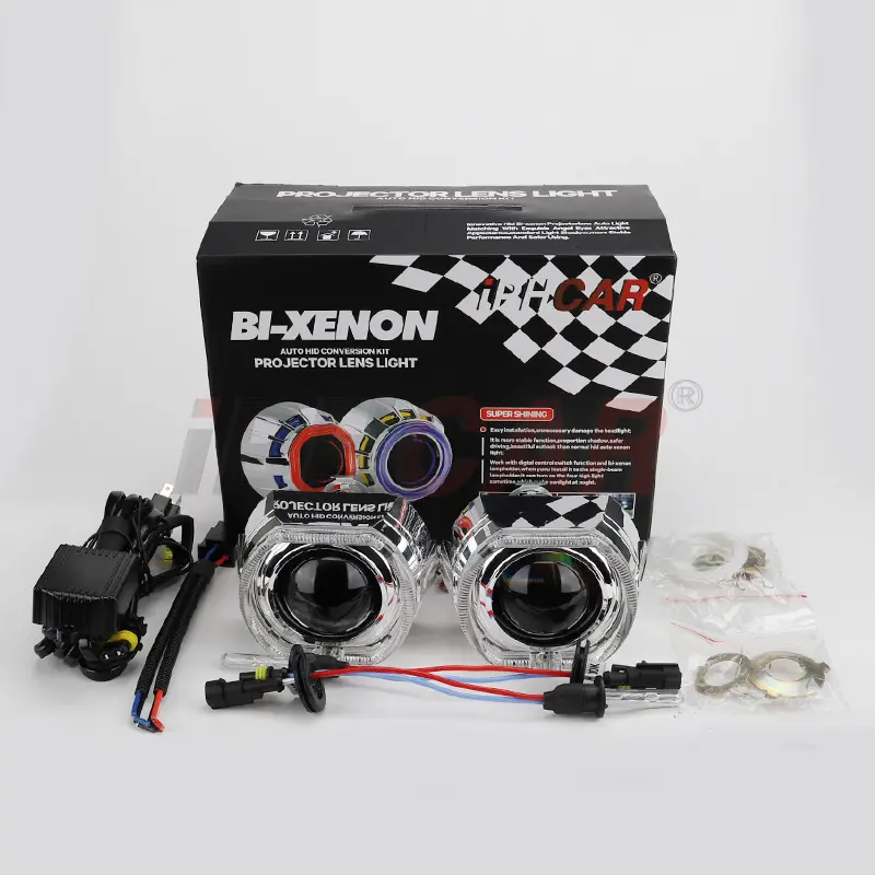 IPHCAR venta al por mayor HID proyector lente coche Kit Bi Xenon proyector lente luz 2,5 pulgadas proyector lente para automóvil motocicleta