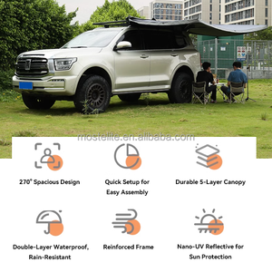4x4 SUV voiture étanche à la pluie Camping auvent 270 degrés toit côté tente pour GWM réservoir 500 accessoires - Product Image 3