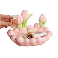 Boîte de rangement pour clés en céramique de luxe moderne, plateau de bureau pour bijoux, cosmétiques et articles divers