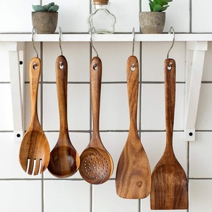 Set <span class=keywords><strong>di</strong></span> Utensili da Cucina in <span class=keywords><strong>Legno</strong></span> <span class=keywords><strong>di</strong></span> Faggio e Teak, Spatole, Mestoli e Cucchiai Spessi per Cucinare - Product Image 3