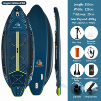 NOUVEAU Kayak de pêche gonflable à pédales 11'6'' pour 2 personnes, bateau de pêche sportive en plastique Drop Stitch, planche à pagaie SUP