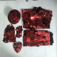 Costume de scène élégant AE-S523 pour la danse robotique, inspiré des vêtements des minorités chinoises, avec haut-de-forme, masque et gants en coton