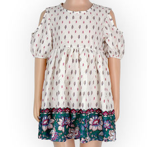 Vestido de Verano de Manga Corta con Estampado Digital Personalizado para Bebé Niña, Diseño Floral con Hombros Descubiertos - Product Image 3