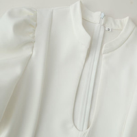 SHENZHU Robe Courte Simple et Tendance pour Femme, Manches Bulles Courtes, Collection Été 2026, Robe Mini Unie, Vestidos Femme, Robe Mujer
