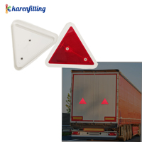 Lot de 2 panneaux triangulaires rouges en plastique pour véhicules à faible vitesse, panneau de sécurité triangulaire en plastique pour ferme, réflecteur de qualité ingénierie de 17 cm