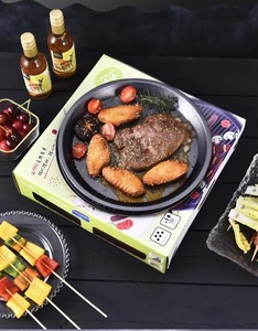 Barbecue au charbon de bois pliable et réglable moderne pour l'extérieur avec allumage automatique, portable, en fer, multifonctionnel et écologique pour le camping - Product Image 5
