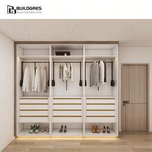 הצטברות ארון בגדים פתוח ארון בגדים עם מדפים, גודל מותאם אישית עבור אחסון חדר שינה ארגון מלתחה - Product Image 2