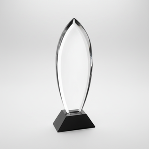 Trofeo in Cristallo ROMA 292mm H 21mm con Placca in Legno e Grafica Stampata UV per Premi e Omaggi Fieristici Disponibile in Vetro e Metallo - Product Image 2