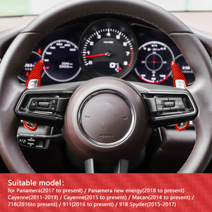 Extension de volant de voiture en Fiber de carbone, levier de vitesse pour <span class=keywords><strong>Porsche</strong></span> <span class=keywords><strong>Panamera</strong></span> Cayenne Macan 718 911 918 <span class=keywords><strong>2023</strong></span>, pièce de voiture - Product Image 3