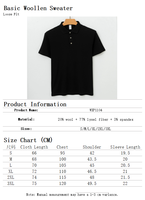 Polo à 3 boutons en mélange de laine et de lyocell, article de haute qualité, marque de créateur, fabrication OEM/ODM prise en charge.