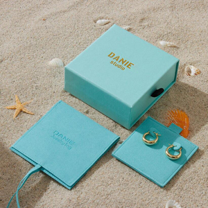 กล่องใส่เครื่องประดับแบบเลื่อนทำจากกระดาษรักษ์โลก พิมพ์โลโก้ได้ พร้อมถุงใส่เครื่องประดับไมโครไฟเบอร์ - Product Image 1